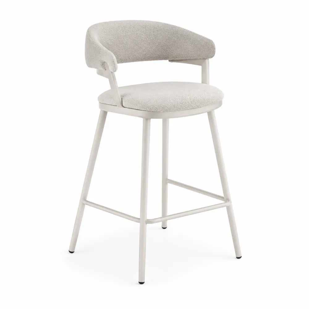 Barhocker Stoff Metall Hellgrau 105cm