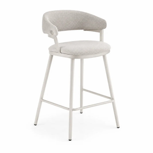 Barhocker Stoff Metall Hellgrau 105cm