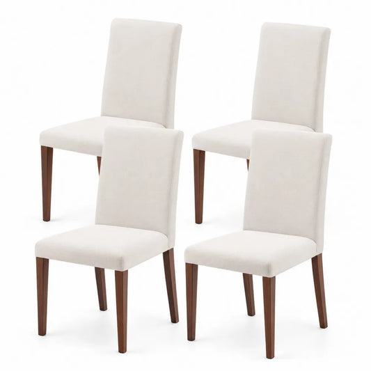 4er Set Esszimmerstühle Massivholz Beige