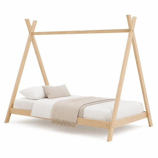 Kinderbett Tipi Holz Natur 200x90 cm